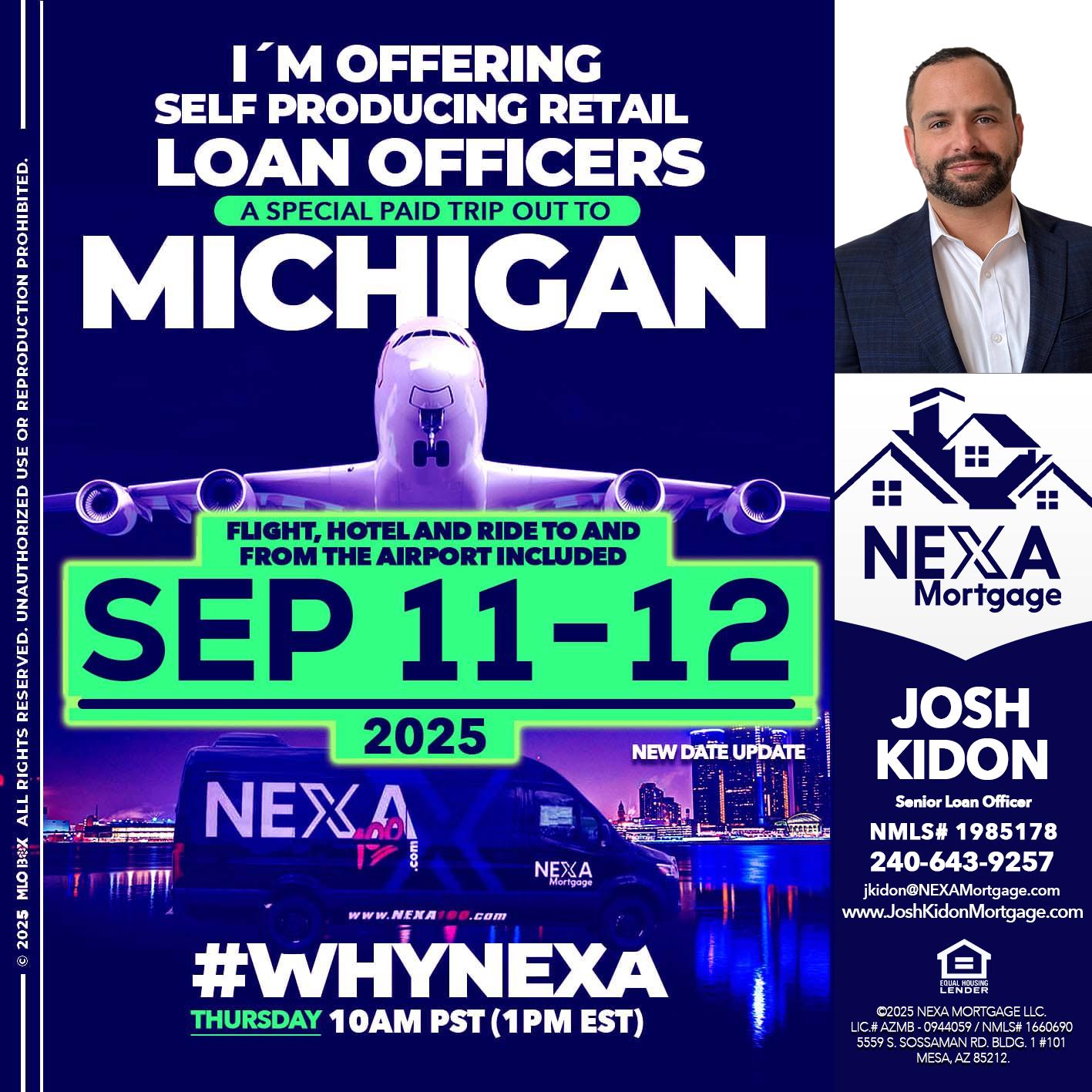 MICHIGAN TRIP - Joshua Kidon -Senior Loan Officer