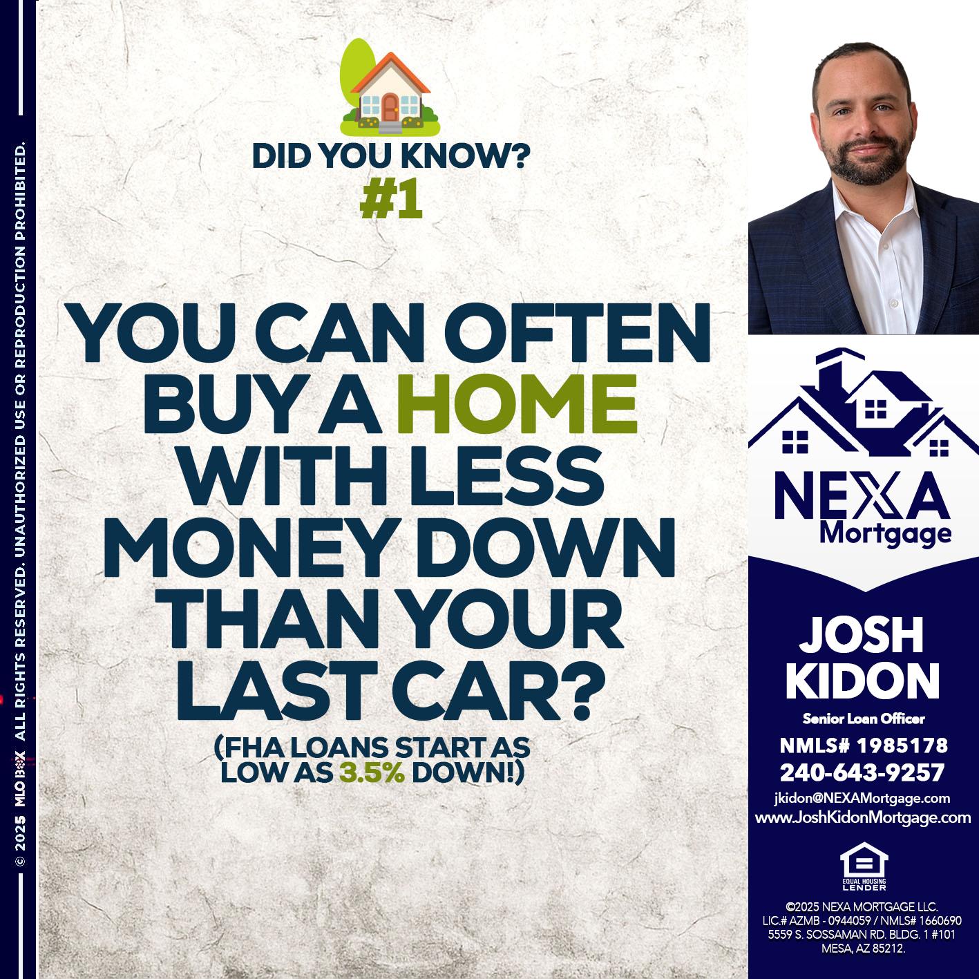 DID YOU KNOW #1 - Joshua Kidon -Senior Loan Officer