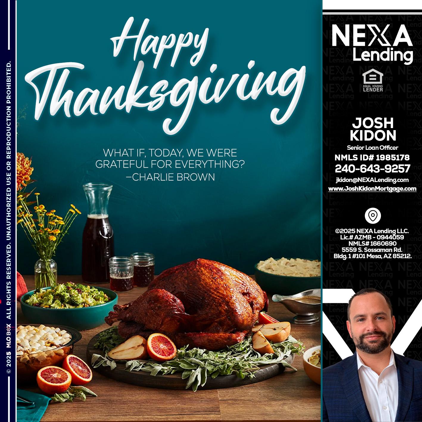 happy Thanksgiving - Joshua Kidon -Senior Loan Officer